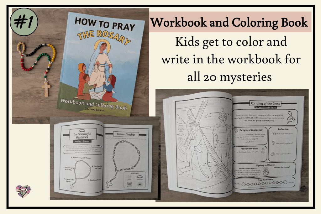 catholic rosary for kids coloring book and worksheets