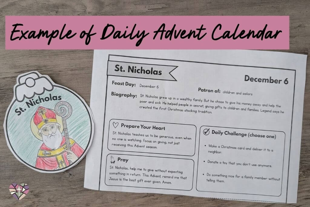 st nicholas advent craft and reading activity